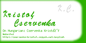 kristof cservenka business card